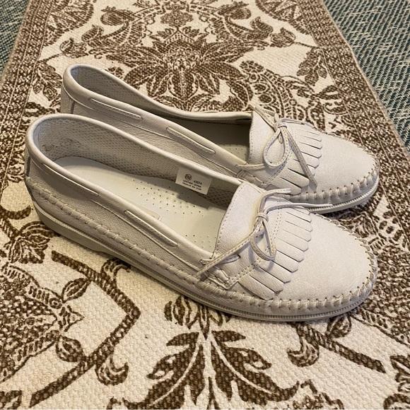 Vintage Kerrybrooke White Leather Upper Nurse Style Shoes Size 8 Like New Loafer - Picture 4 of 8